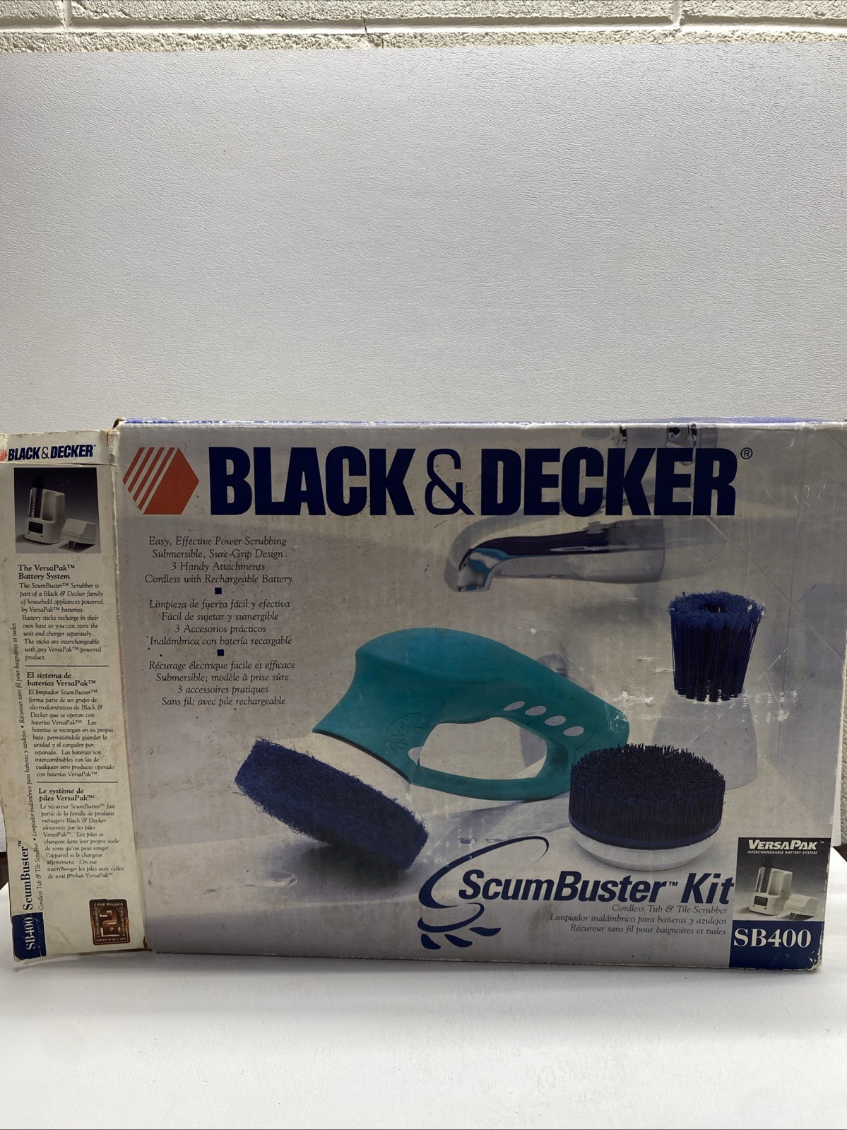 Black &Decker ScumBuster SB400 Cordless Scrubber Kit Blue VersaPak-Used-Open Box