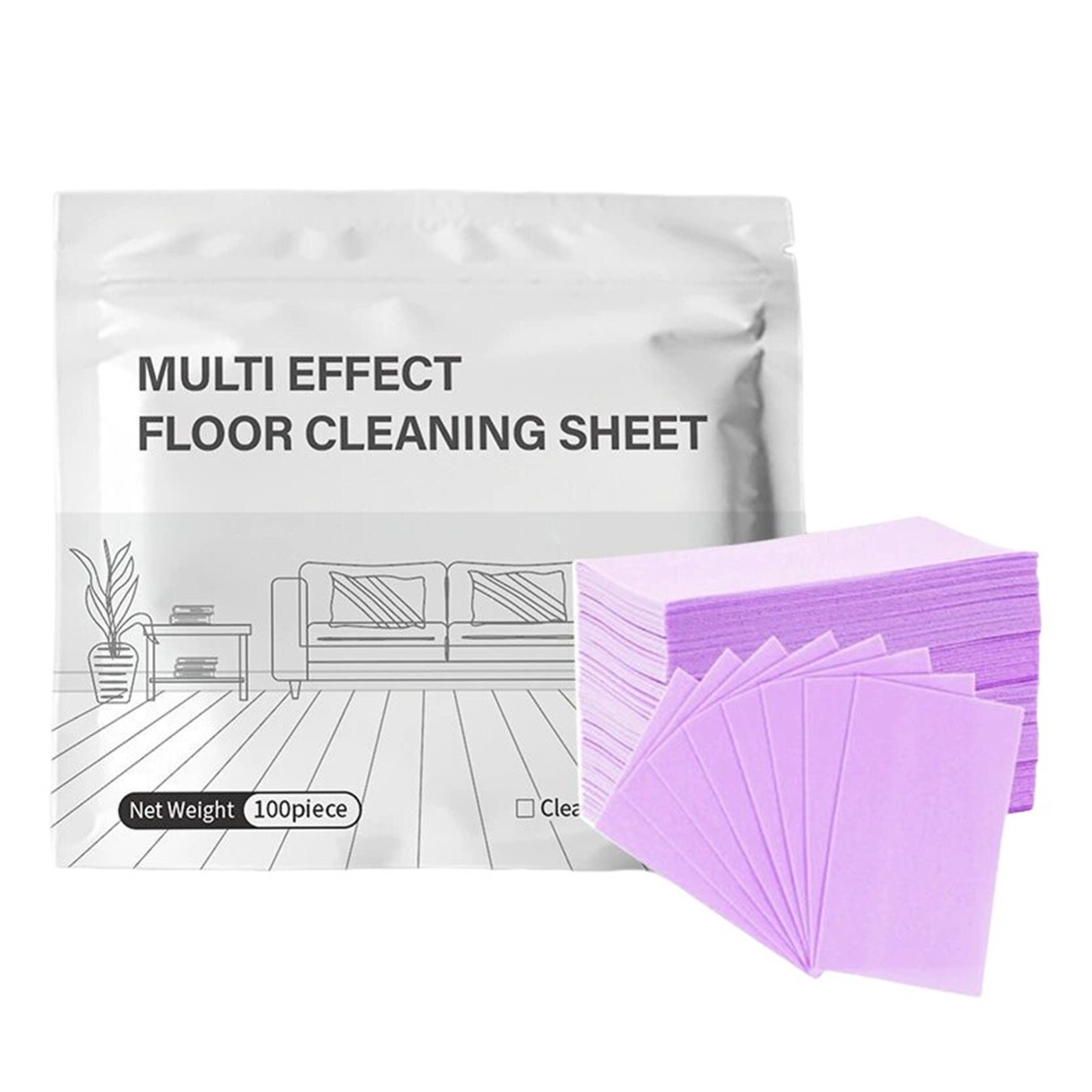 100PCS Multi -Surface Floor Cleaner Sheets Concentrated Dissolvable Mop Cleaning