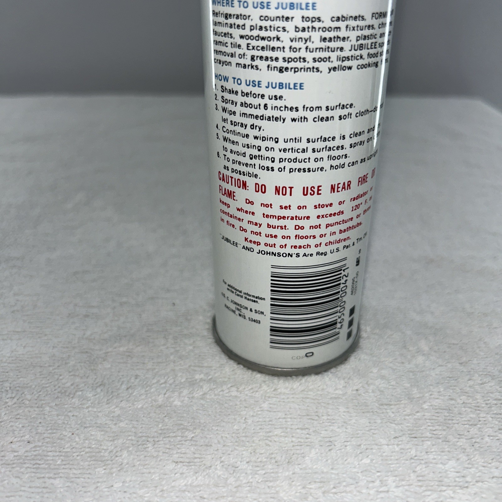 Rare Vintage 1992 JUBILEE Johnson Wax Kitchen Wax & Cleaner 9oz can