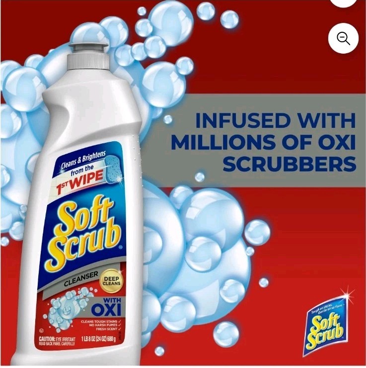 Soft Scrub Multi-Purpose Cleanser with OXI, Surface Cleaner, 24 Ounce