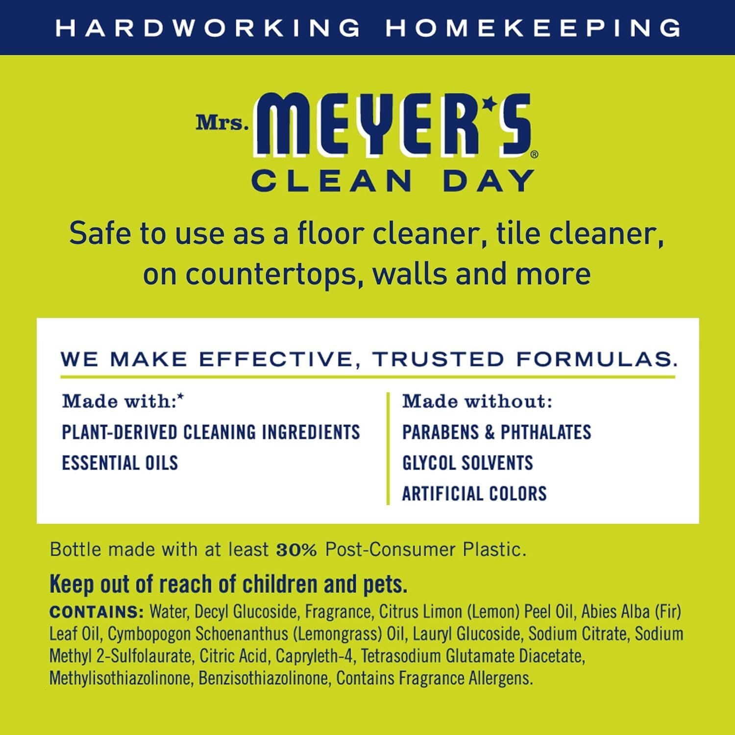 Mrs Meyer’s All-Purpose Cleaner Spray, Lemon Verbena, 16 oz & Non-Abrasive…