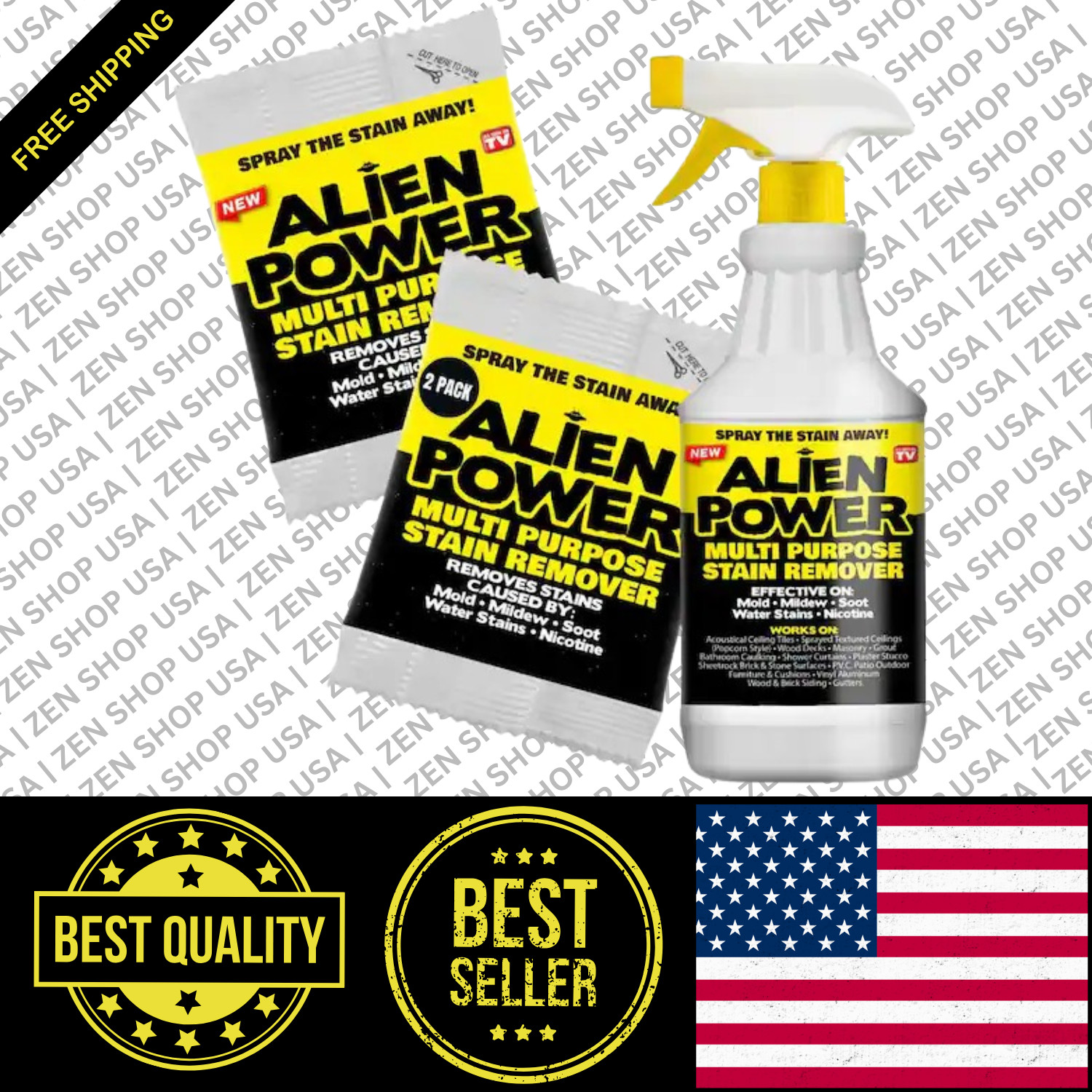 2 Pack Alien Power 24 oz. Super Concentrated Stain Remover & All-Purpose Cleaner