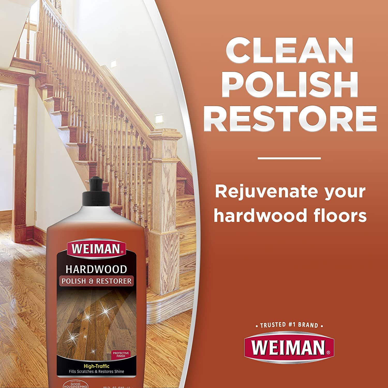 Wood Floor Polish and Restorer 32 Oz Bundle – High-Traffic Hardwood Floor, Natur