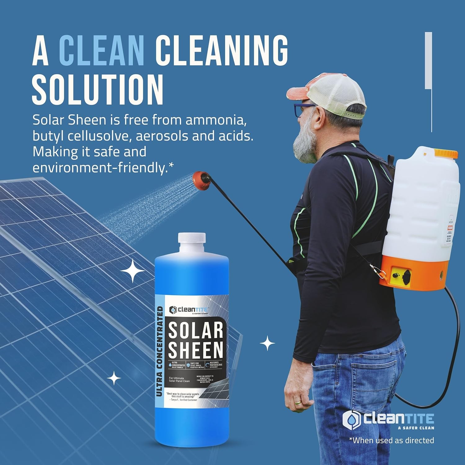 Solar Panel Cleaner 32 Oz Makes 128 G Super Concentrated Cleaning Solution Glass