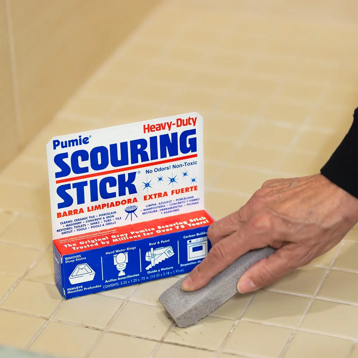 Pumice Scouring Stick Cleaner for Toilet Grills Tiles 1 Pack