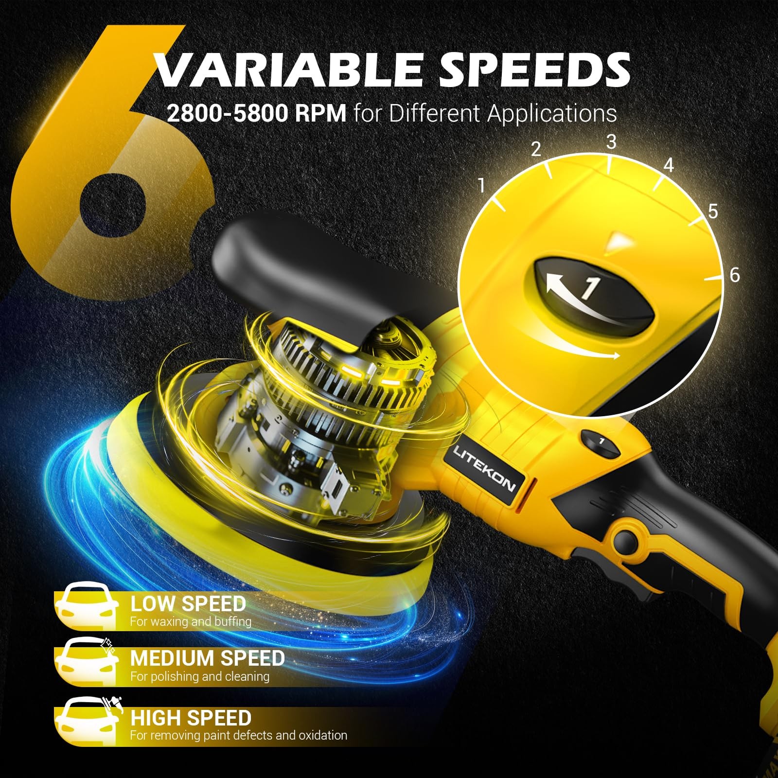 Cordless Buffer Polisher Kit Compatible With De-Walt 20V BatteryNo Battery, 2…