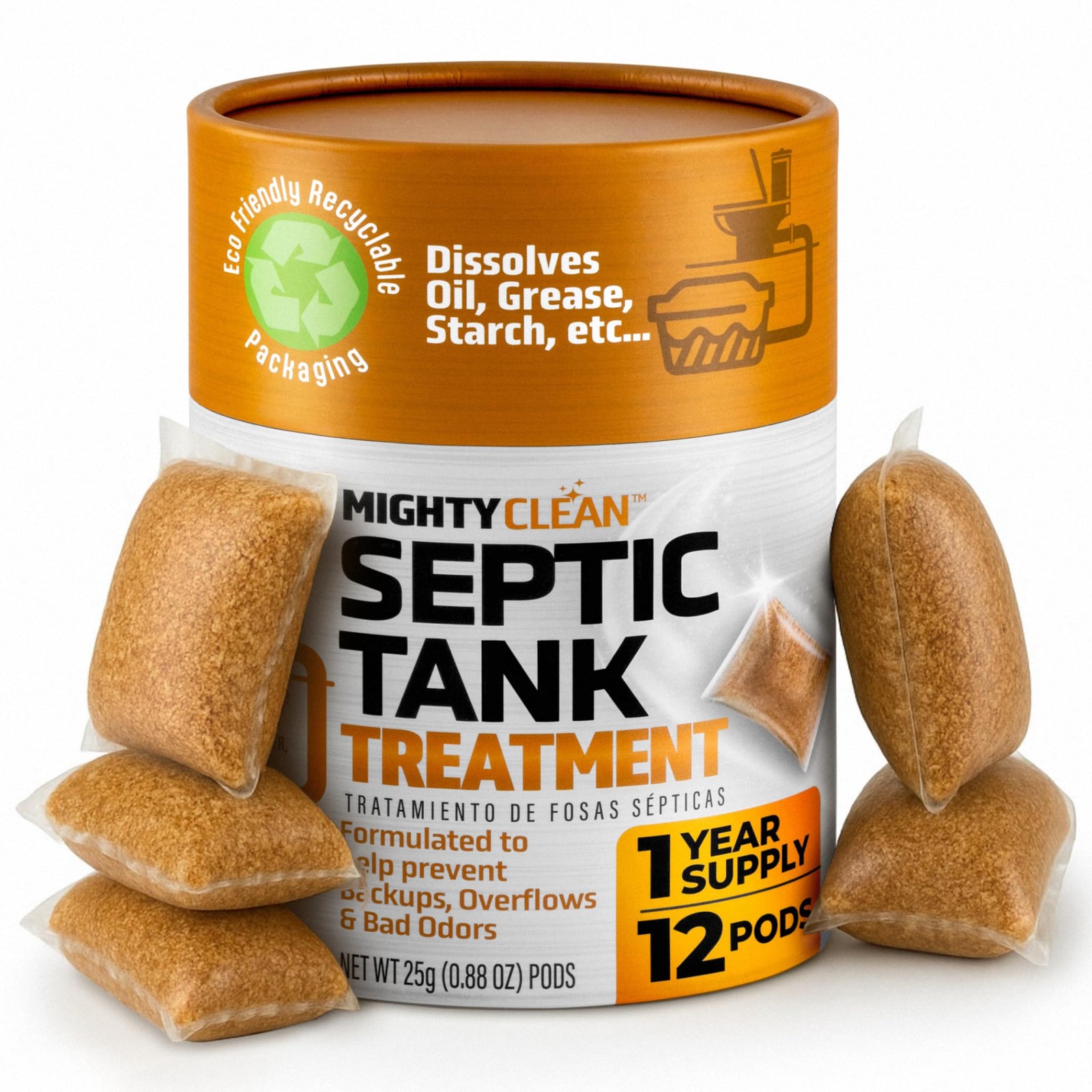 Septic Tank Treatment – 12 Pods, 1 Year Supply – RV Toilet Treatment – Dissol…