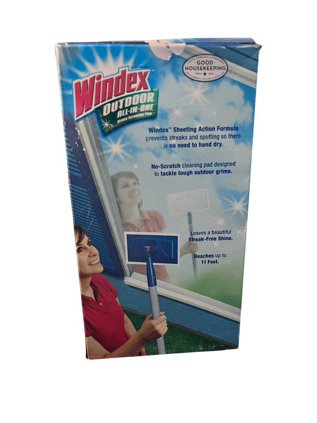 Windex Outdoor All In One Glass & Window Cleaner Tool Starter Kit Box W/1 Pad