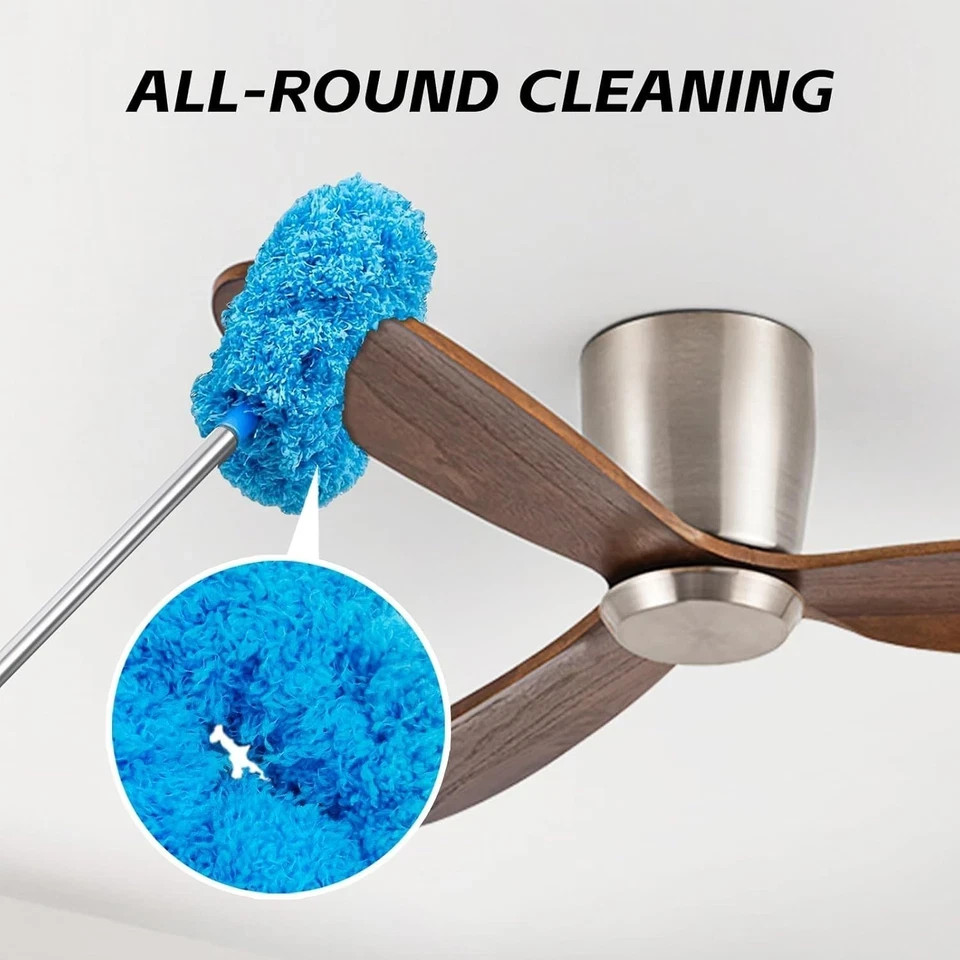 Extendable Ceiling Fan Duster Microfiber Dust Cleaner Brush Telescopic Pole