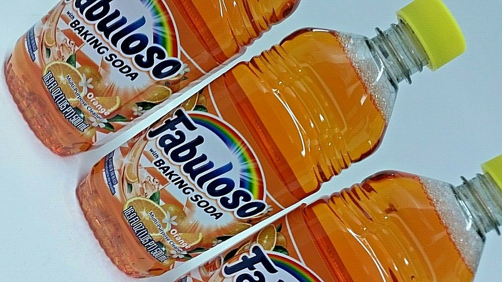 3 Bottles x Fabuloso ORANGE w/ BAKING SODA All Purpose Cleaner 16.9 oz Ea Bottle