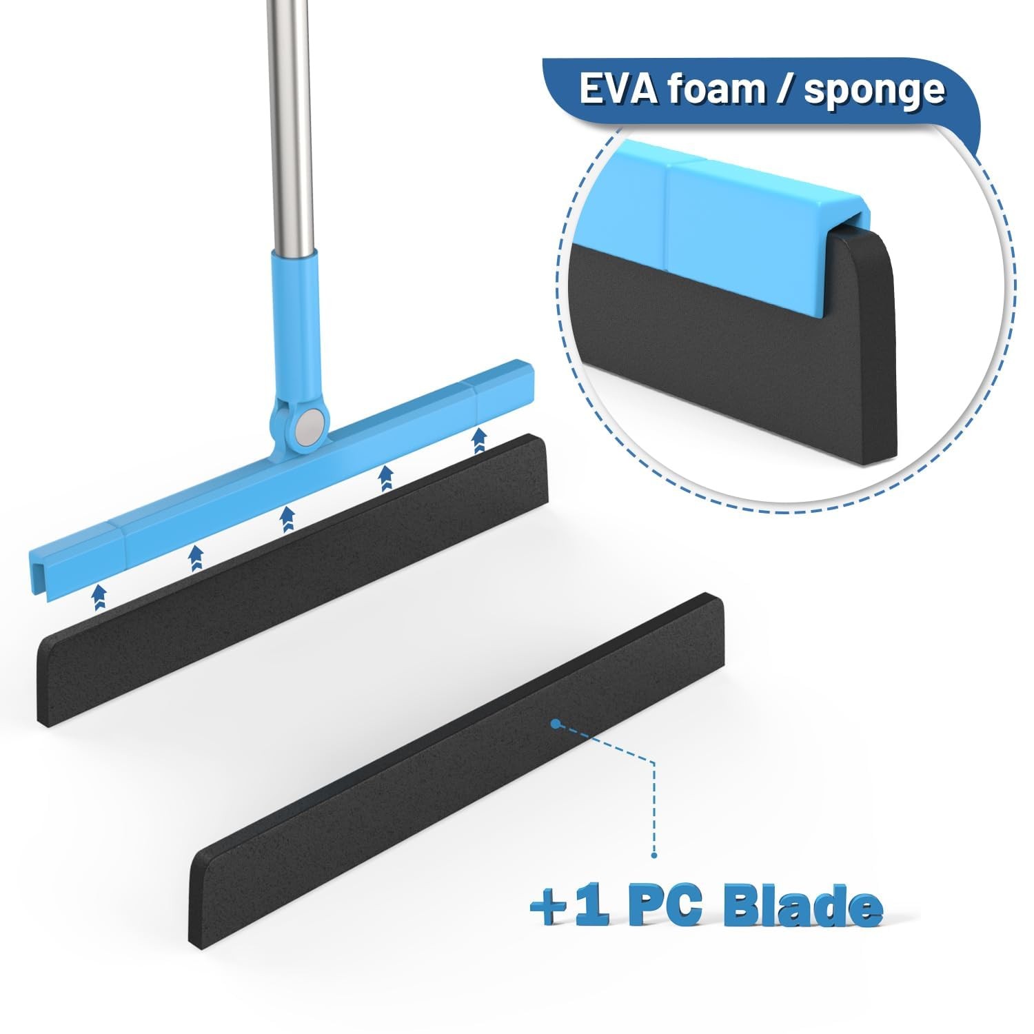 Mini Escobilla De Piso Para Quitar Agua Para Baã O 59.8 Pulgadas Profesional New