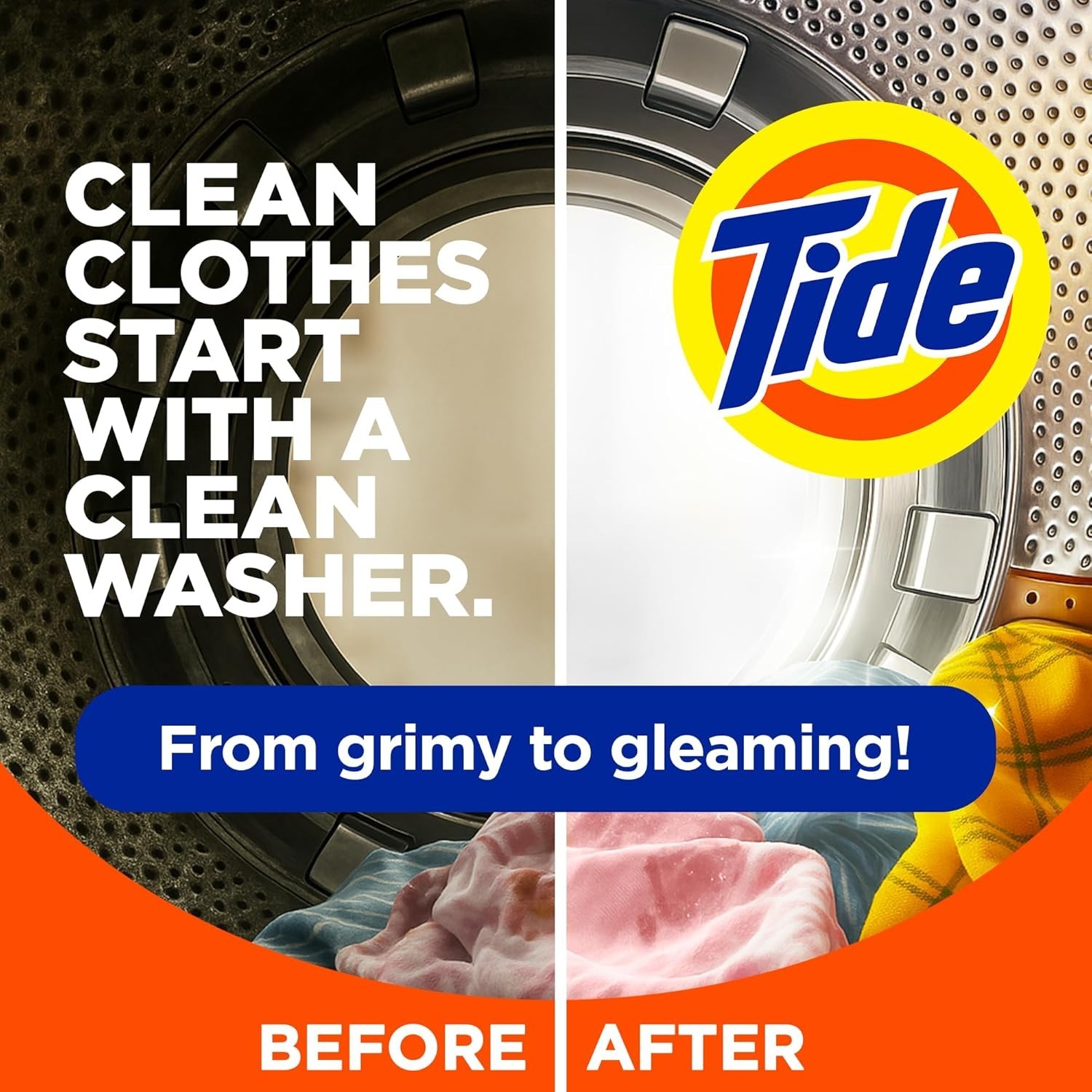 Tide Washing Machine Cleaner, Washer Machine Cleaner with Oxi for Front and Top