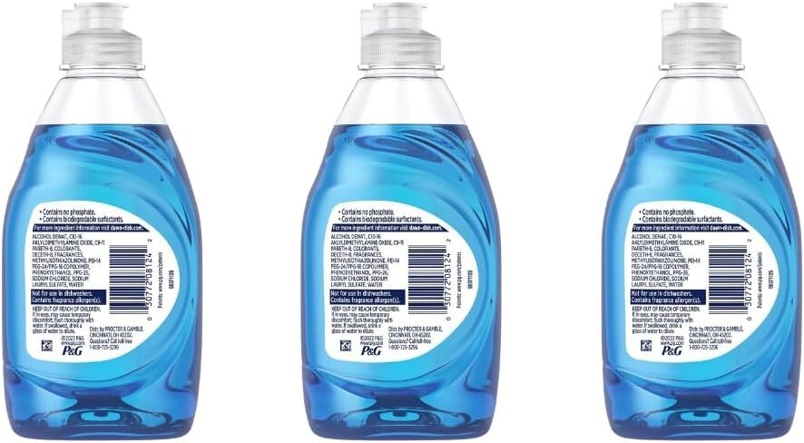 Dawn Dish Soap Original Scent 7 Fl Oz Pack Of 3 3X More Grease-cleaning Power