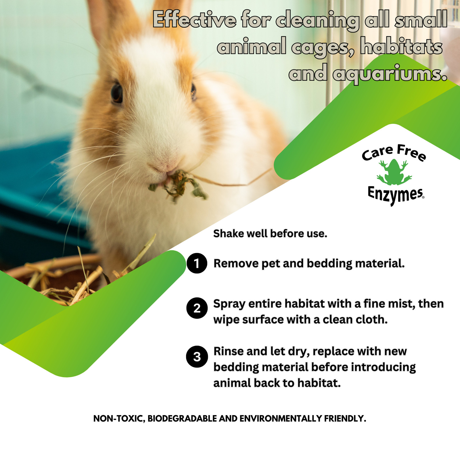Small Animal Cage Cleaner & Deodorizer | For Hamsters, Guinea Pigs & Rabbits | 1