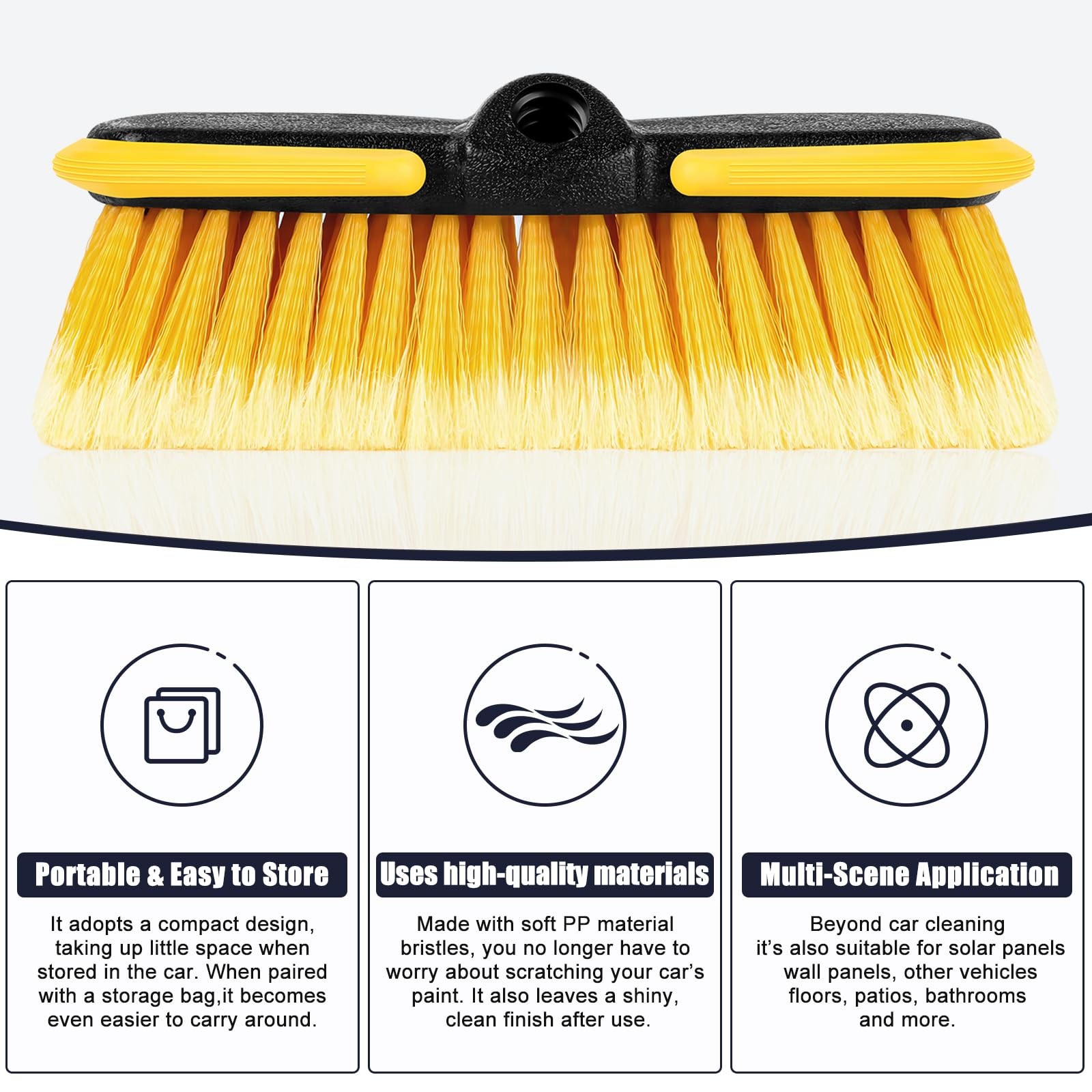 Car Wash Brush Head Scrub Brush Attachment for Long Handle Extension Pole