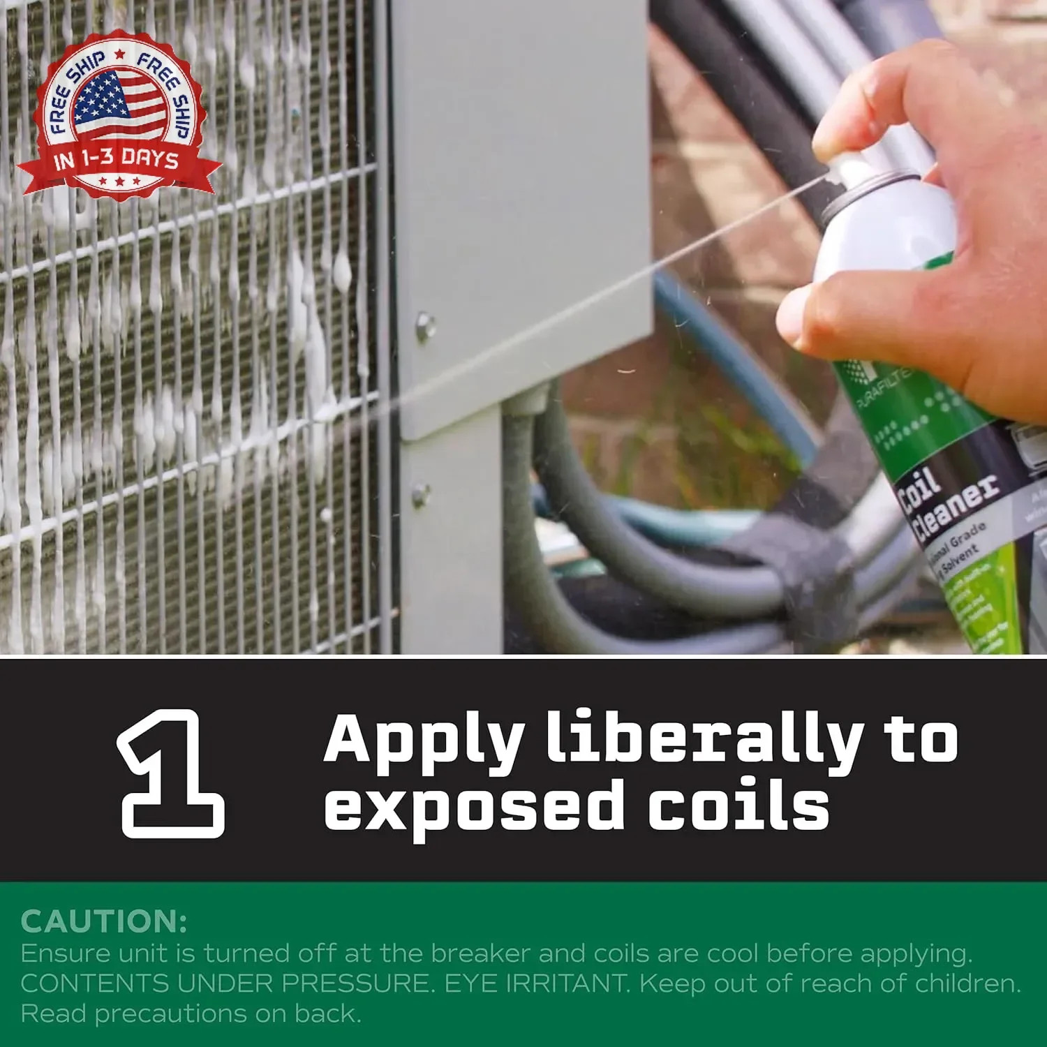 Heavy-Duty Foaming Coil Cleaner for HVAC Condenser Evaporator Systems 16oz for A