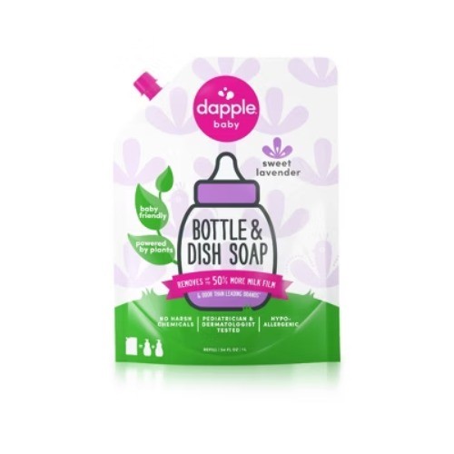 Dapple Bottle & Dish Liquid Soap Refill Lavender 34oz Sulfate Paraben Phthalate