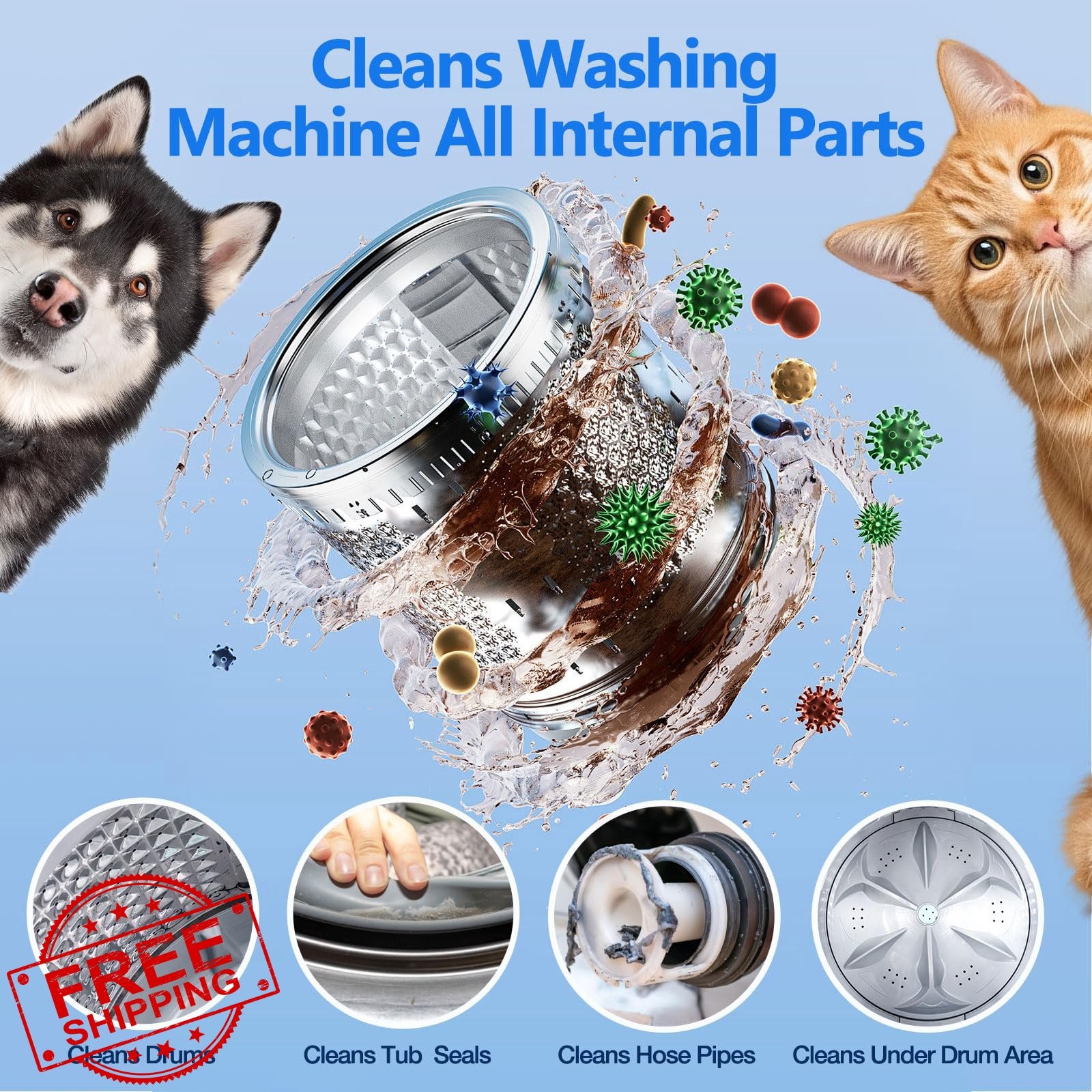 USKICH Washing Machine Cleaner Pet Cleaners
