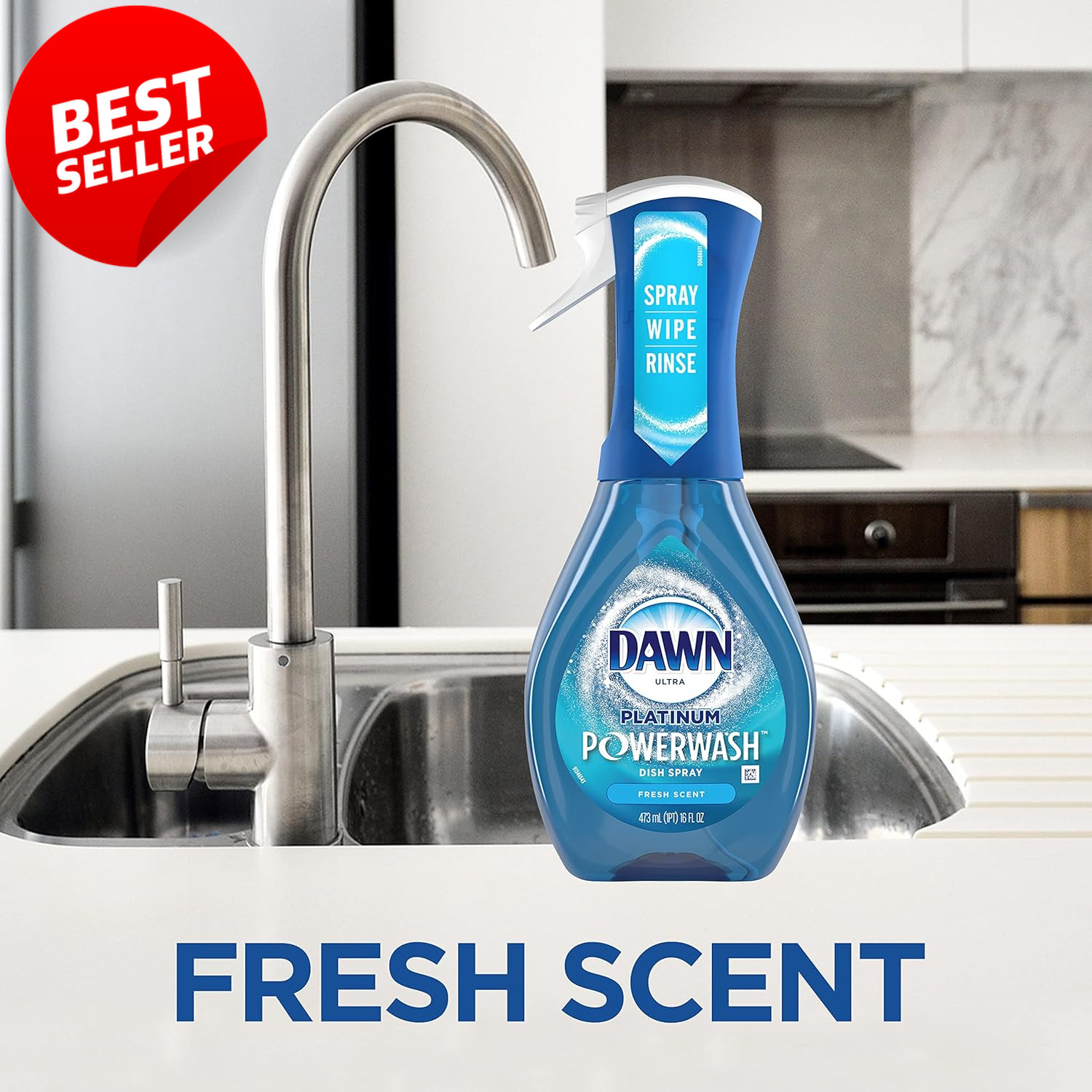 Dawn Platinum Powerwash Dish Spray Fresh Scent 1 Spray + 3 Refills Pack of 4 – U