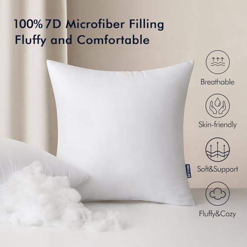 MIULEE 2 Pack 18×18 Inch Outdoor Pillow Inserts Waterproof Decorative Throw Form