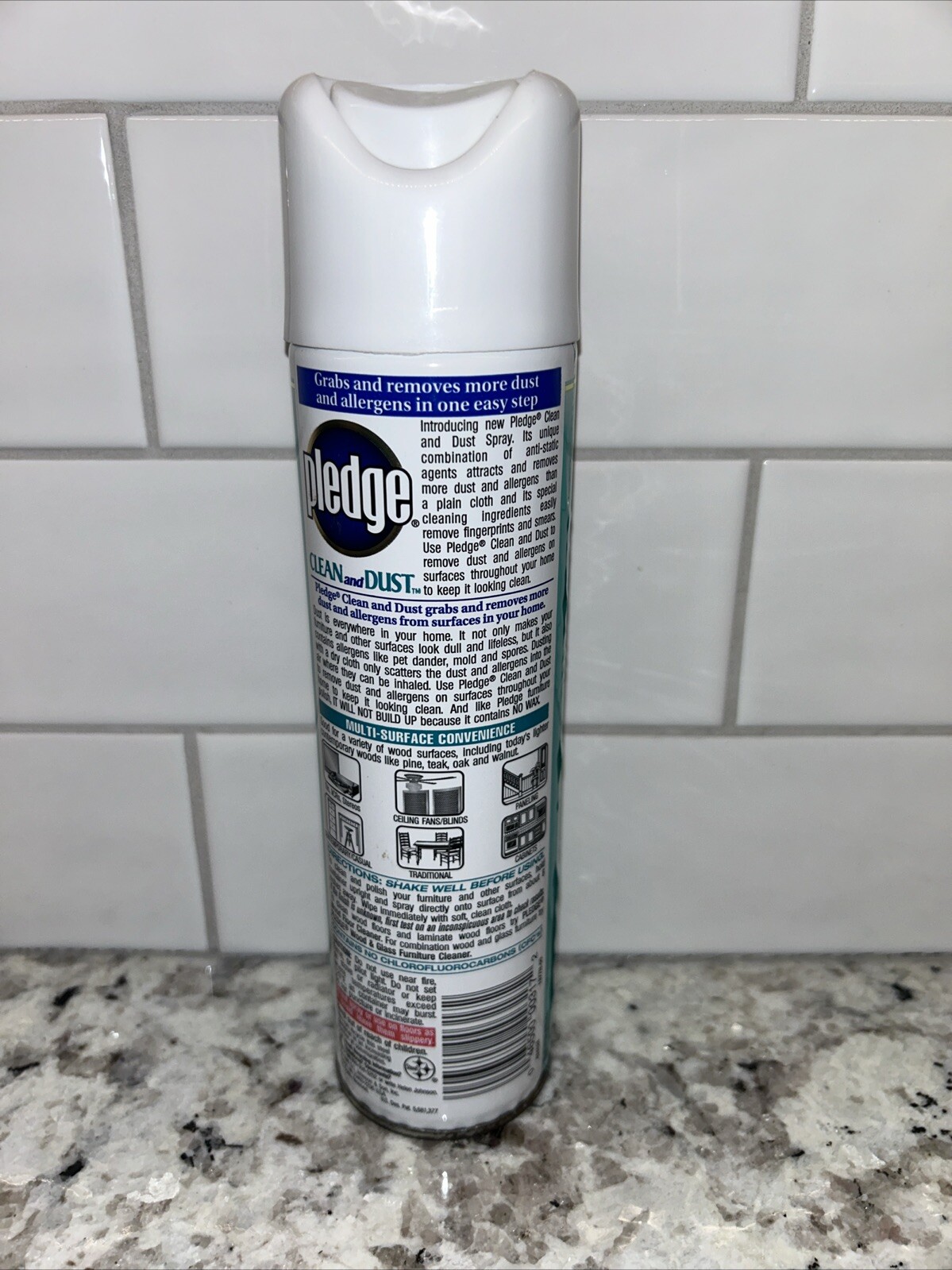 Pledge Clean & Dust Spray VINTAGE 1998 Discontinued Anti-Static No Wax Citrus