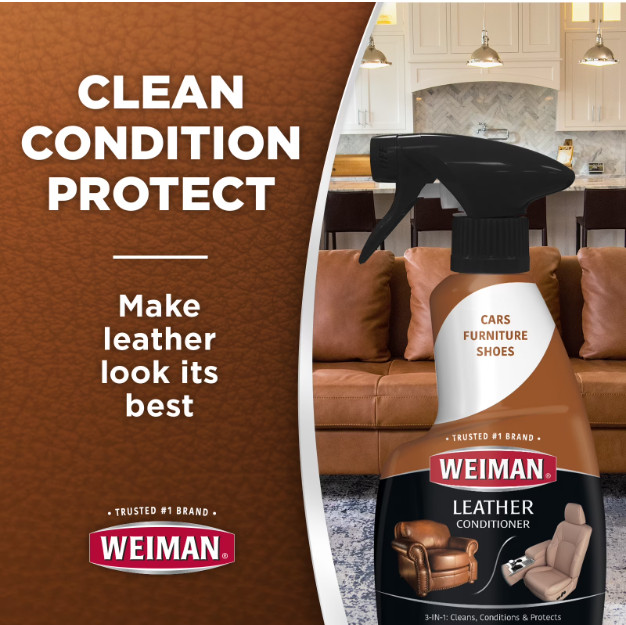 Weiman LEATHER CONDITIONER CLEANER Protect Restore Car Auto Seat Sofa 12oz spray