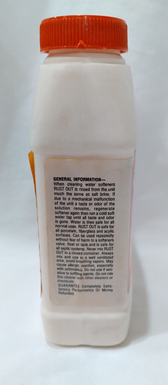 Commercial Strength RUST OUT Water Softener Cleaner Rust & Stain Remover 18 oz