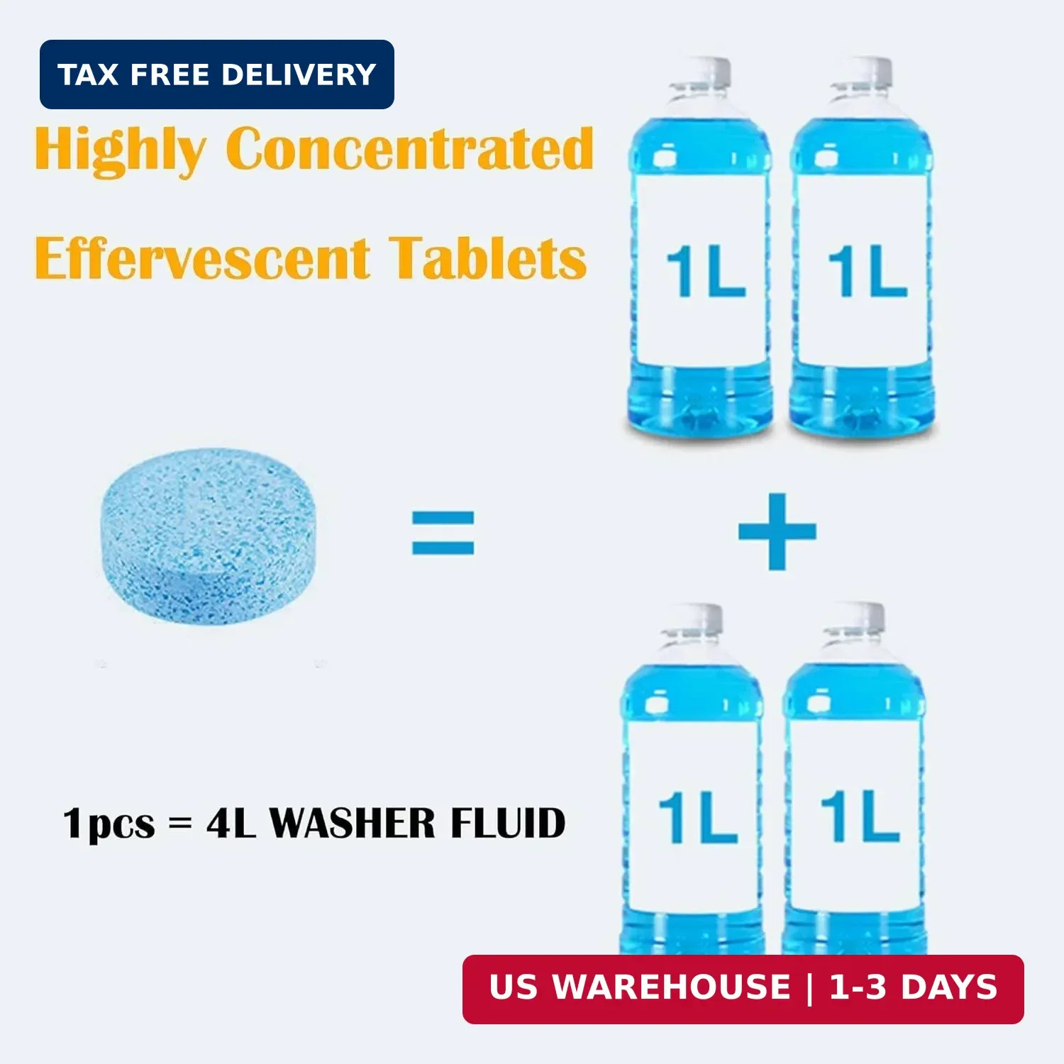 100 Pcs Windshield Washer Fluid Tablets – Solid Concentrated Glass Cleaner for C