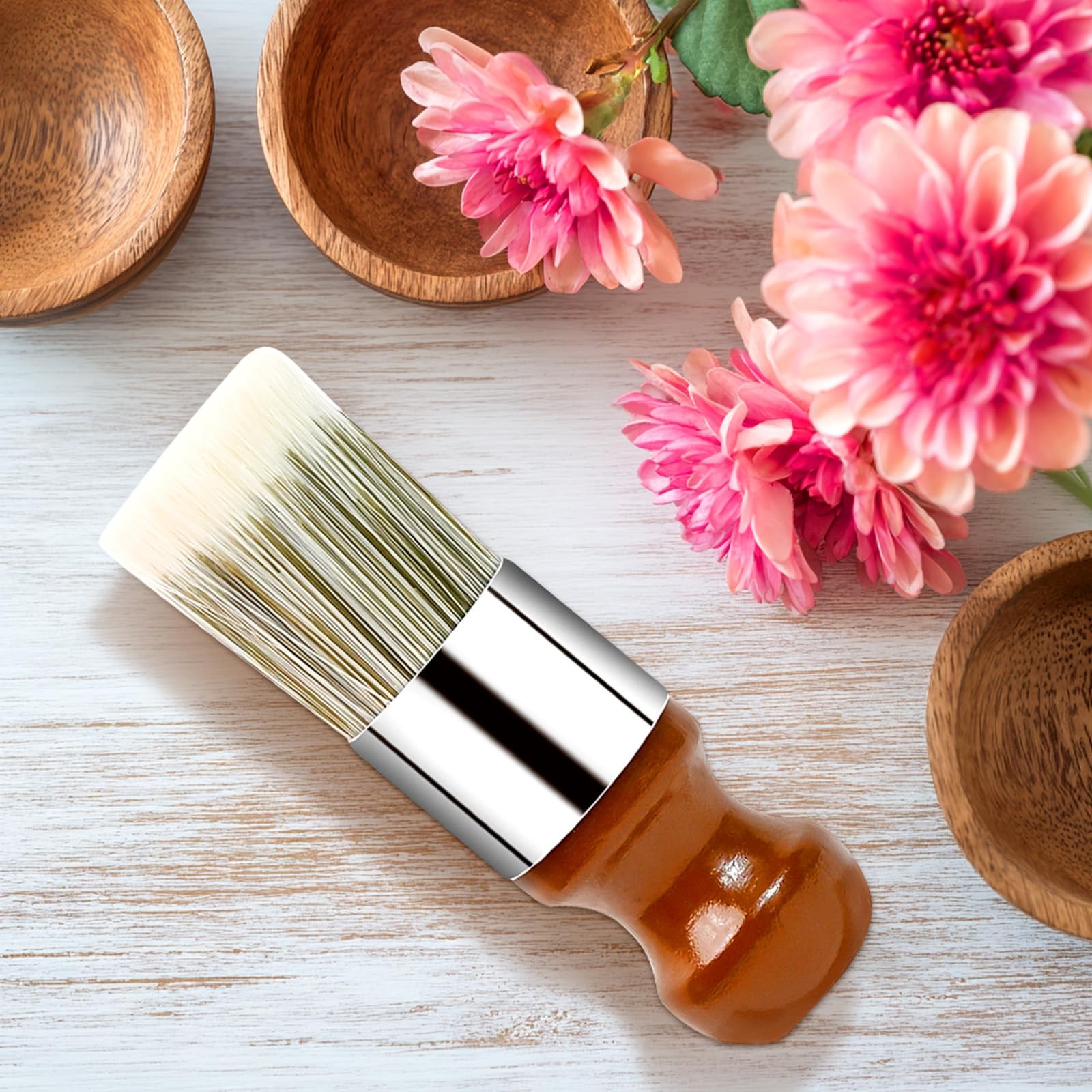 Horse Hair Brush for Leather and Furniture Salve – Durable Wax Brushing Brown