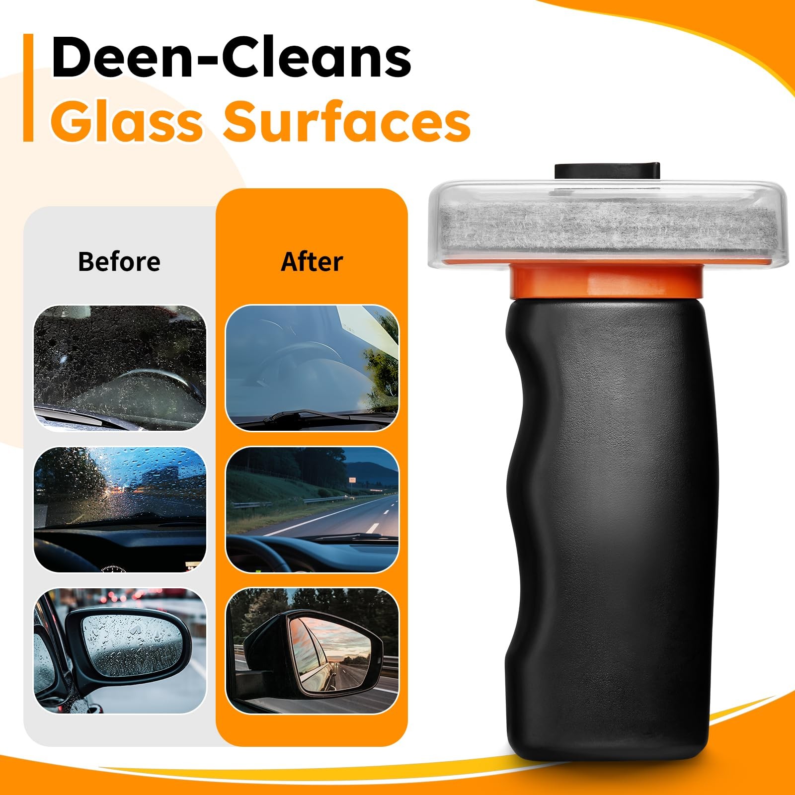 Glass Oil Film Remover for Car Windshield, Handheld Roll-On Glass Emulsion Cl…