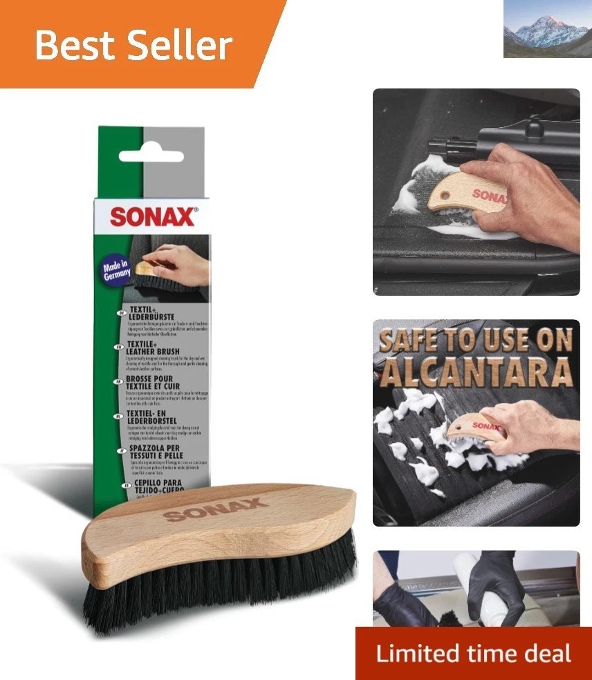 Ergonomic Textile & Leather Brush for Gentle Car Detailing – Portable & Durable