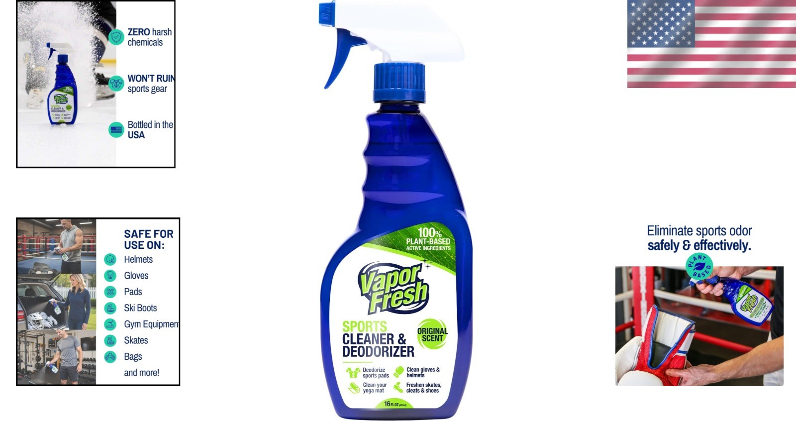 Comprehensive Odor Eliminator for Gym & Sports Gear – Natural 16 Fl Oz Spray