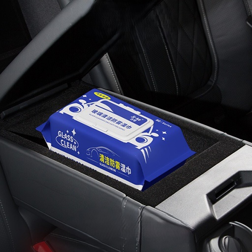 Car Mirror Cleaning Wet Wipes Car Glass Mirror Care Anti Fog 80pcs per Bag