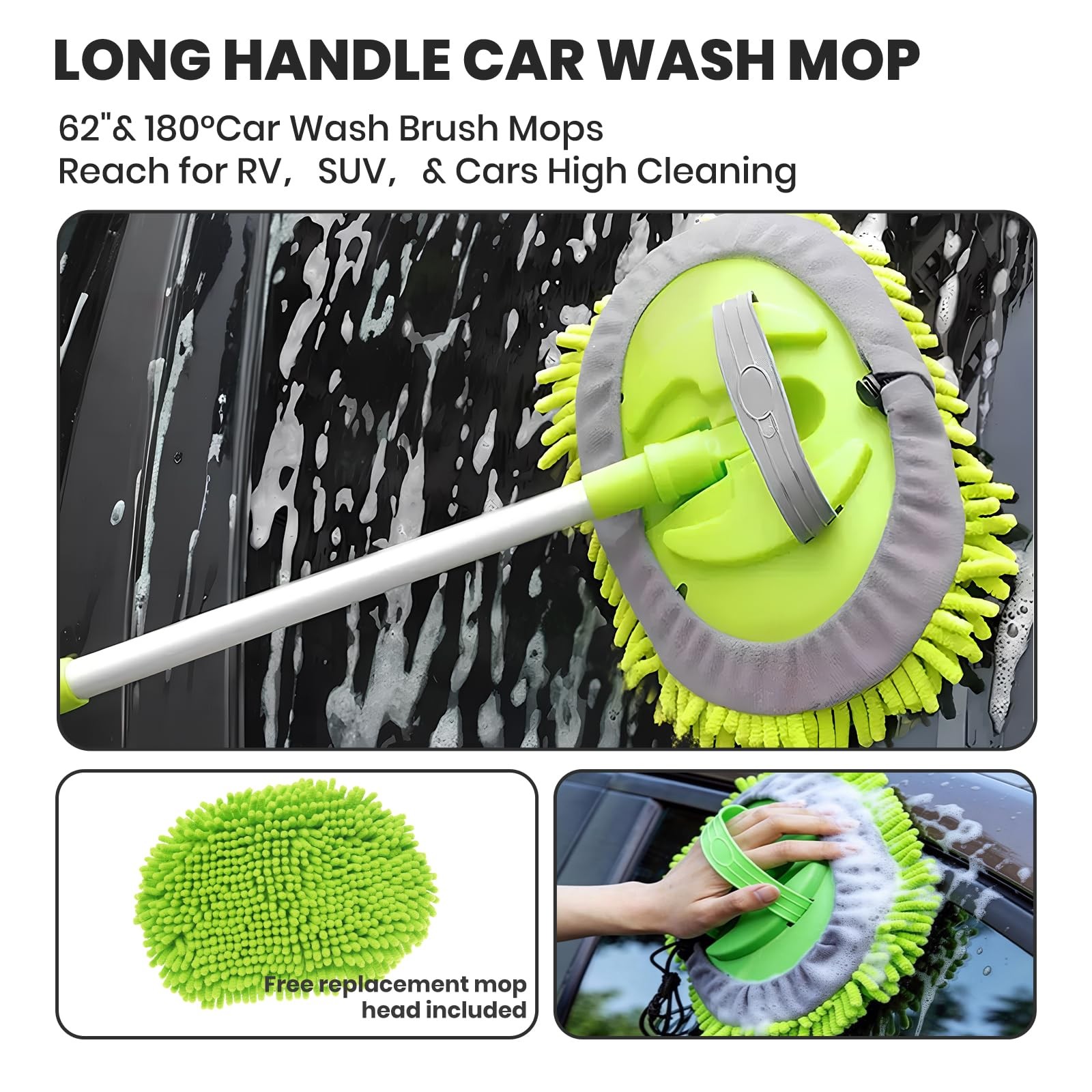 Car Detailing Kit Exterior, Car Wash Brush Kit with Long Handle 10pcs Set, Ca…