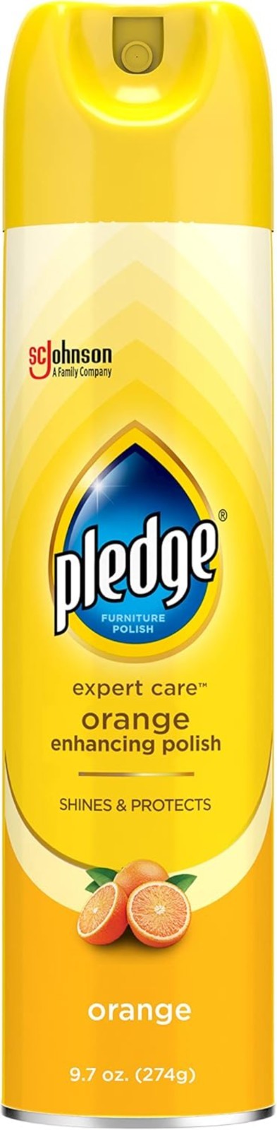 9.7oz Pledge Enhancing Polish Spray – Fresh Orange Scent for All Sealed Surfaces