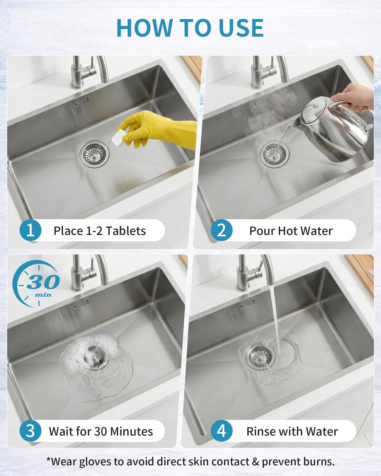 B BEASY Drain Clog Remover Tablet, 24 Count Sink Drain Cleaner, Powerful Pipe…