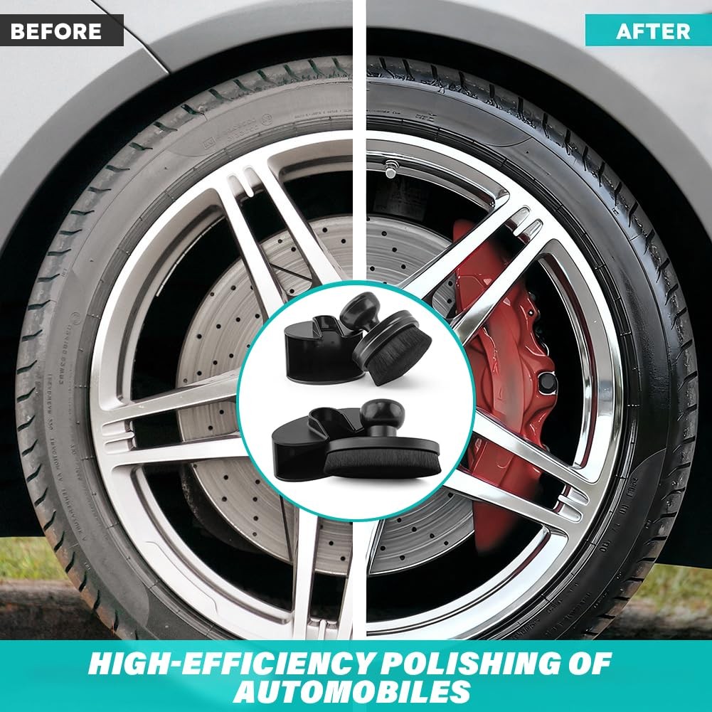 2 Pack Tire Shine Applicator with Curved Brush for Car Polish and Wax