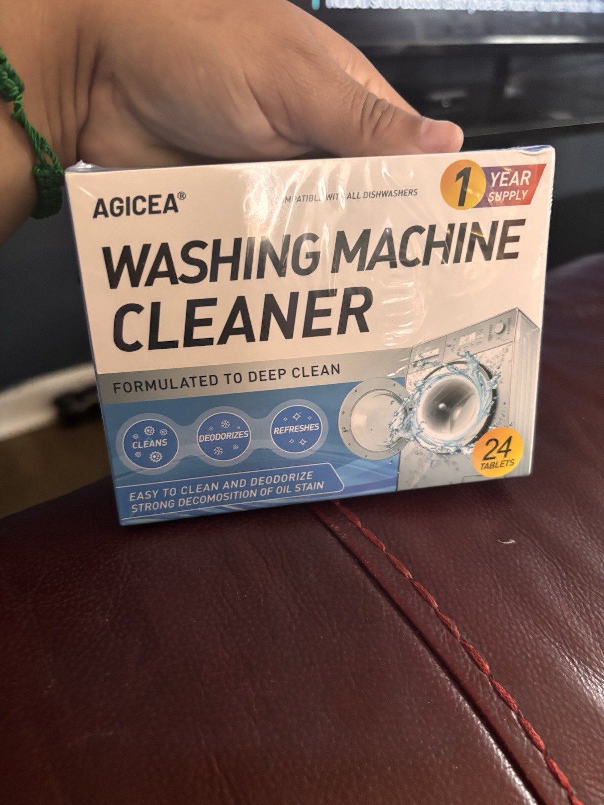 AGICEA Washing Machine Cleaner Tablets 24ct Lemon Deodorizes No Residue