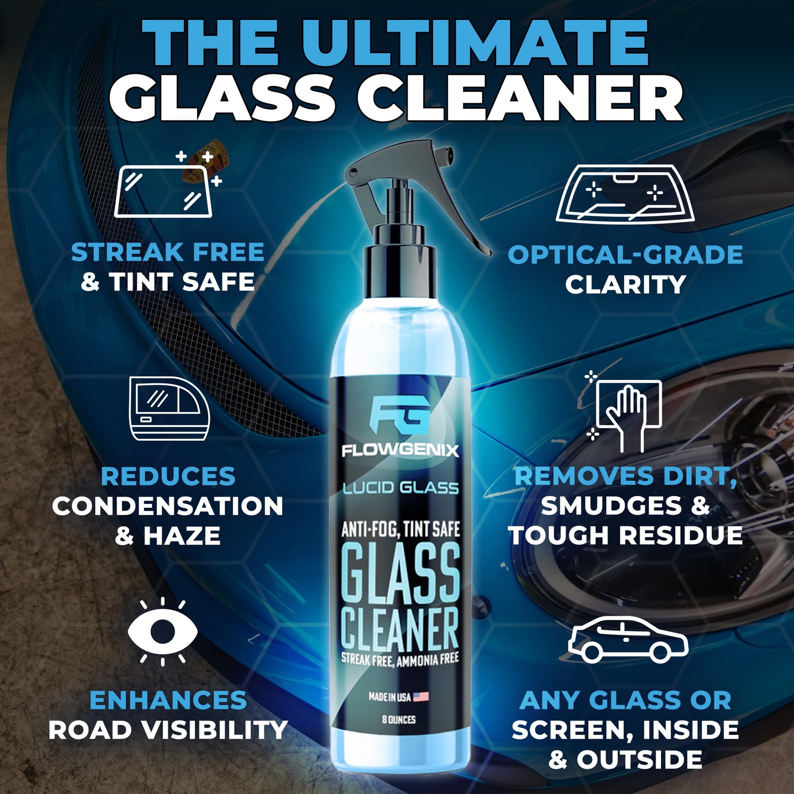 Window And Glass Cleaner Streak Free For Cars Ammonia Free Tinted Window Safe Au