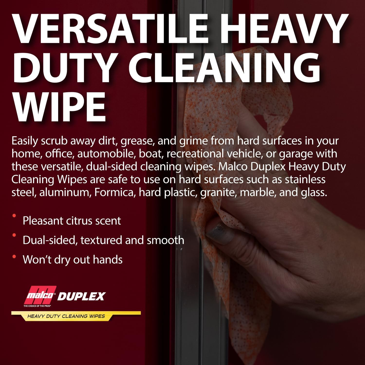 Duplex Heavy Duty Cleaning Wipes for Home and Auto – Dual Sided Textured, Wet Wi