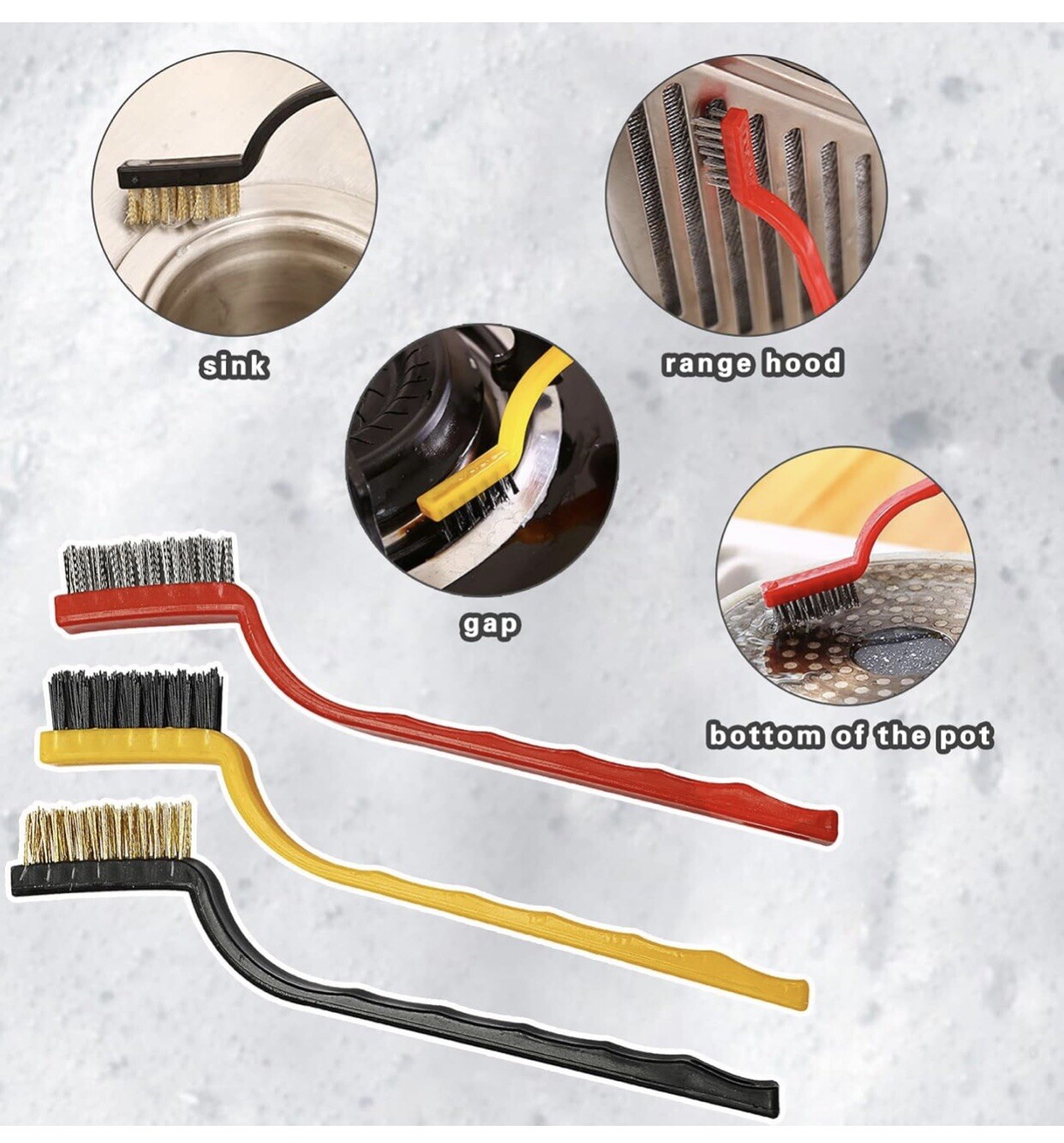 16 Pcs Multi Surface Scrub Brush Set Versatile For Kitchen Cleaning Water Bottle