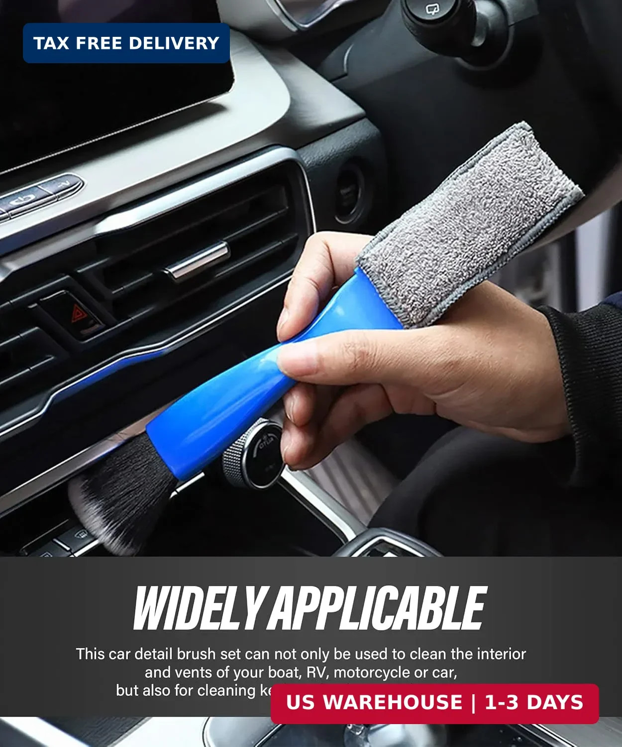Universal 2 in 1 Duster for Car Clean,Car Bursh Tool,Double Head Brush,Auto Inte