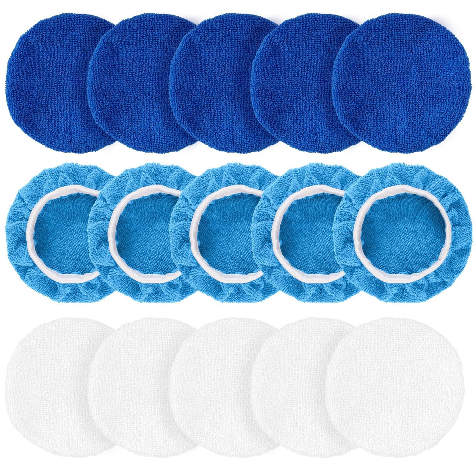15 Pieces Car Polisher Pad Bonnet Microfiber Polishing Bonnet Buffing Pads Or…