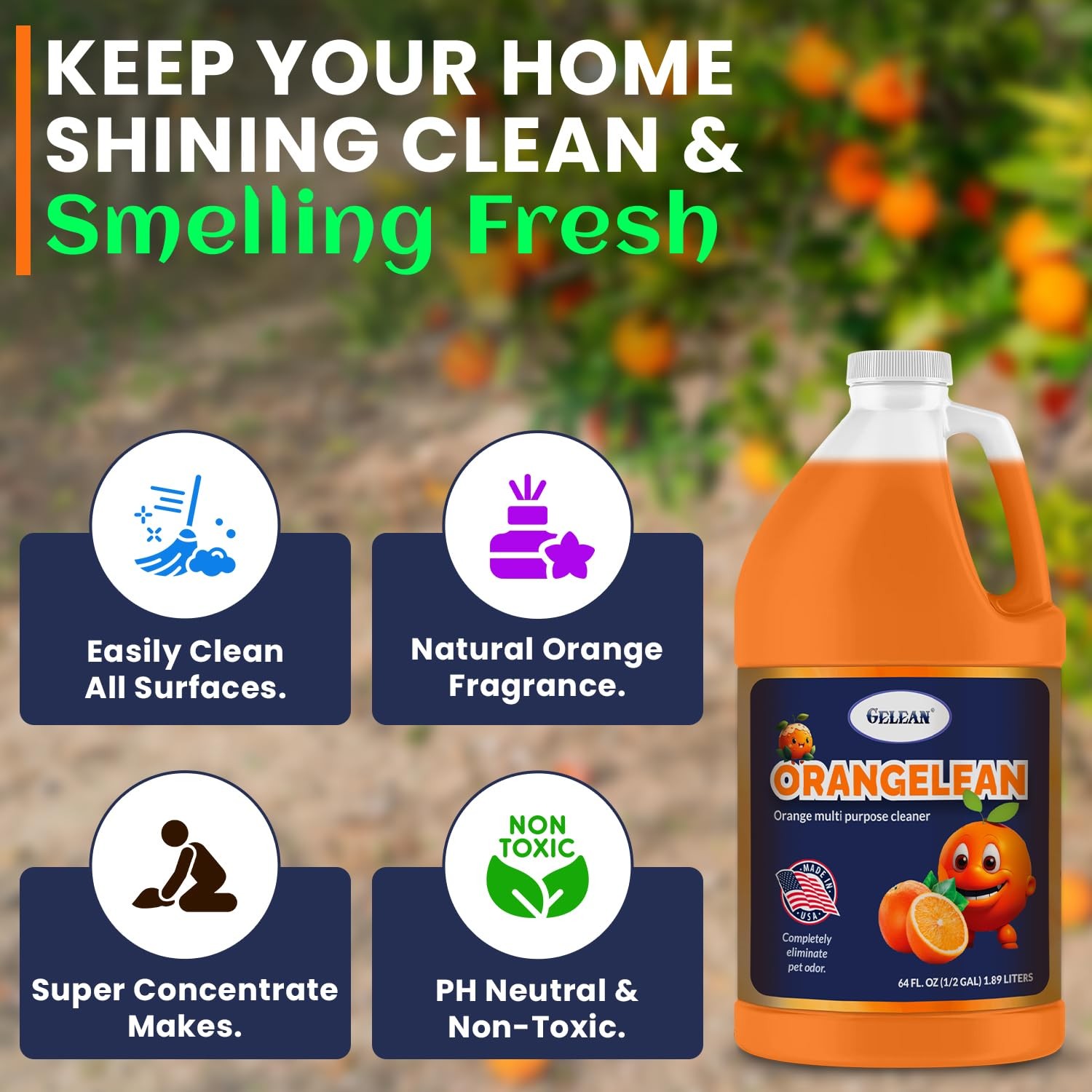 Multi Purpose Cleaner Pet Odor eliminator 64oz Concentrate MAKES 32 GALLON …