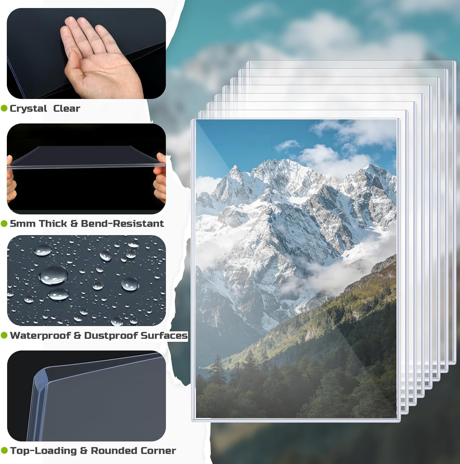 8Pack 8.5×11 Magazine Protectors – Clear Toploader Sleeves for Documents, Photos
