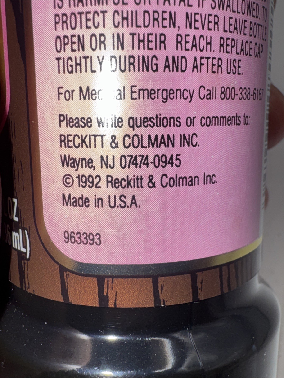 Vintage Old English Scratch Cover Light & Medium Wood Pink Cap 8 oz *
