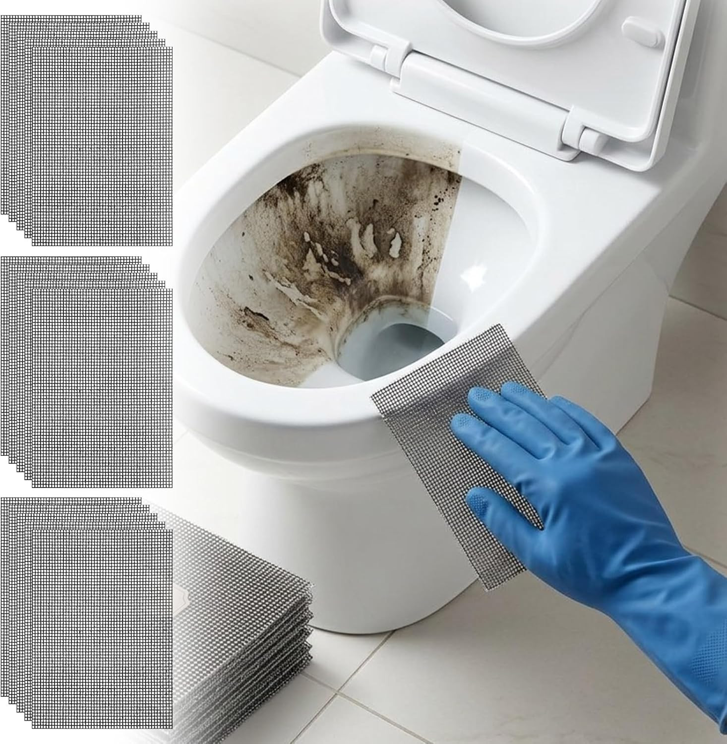 15PCS Mesh Cleaning Screen for Toilets, 5.5×4 Inch Flexible Scrubbing Screen …