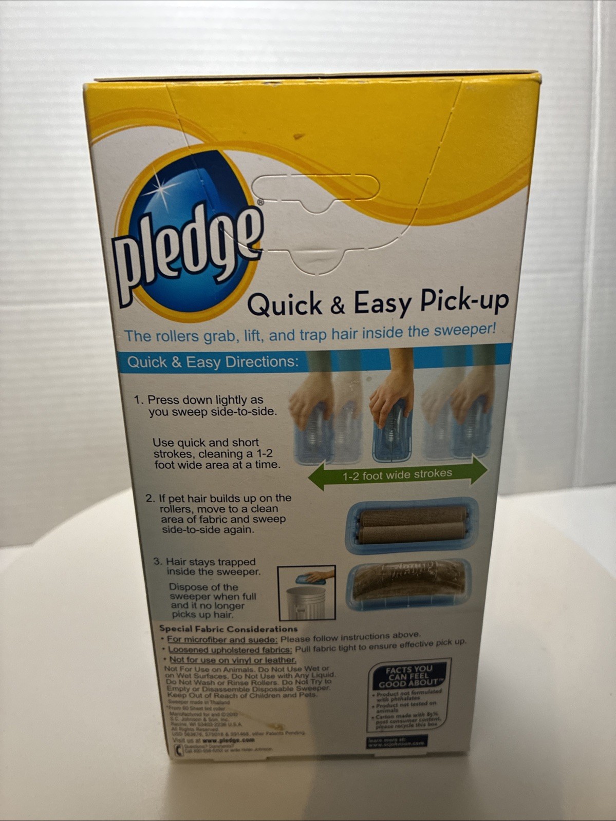 Pledge Fabric Sweeper for Pet Hair Multi-Use Disposable Sweeper Johnson New