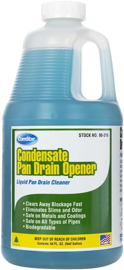 ComStar Condensate Pan Drain Opener 1/2 Gal AC Drain Cleaner & Odor Eliminator