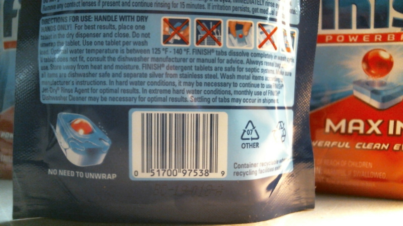 Finish Powerball Max-in-1 Automatic Dishwasher Detergent, Lot of 4, FREE SHIP